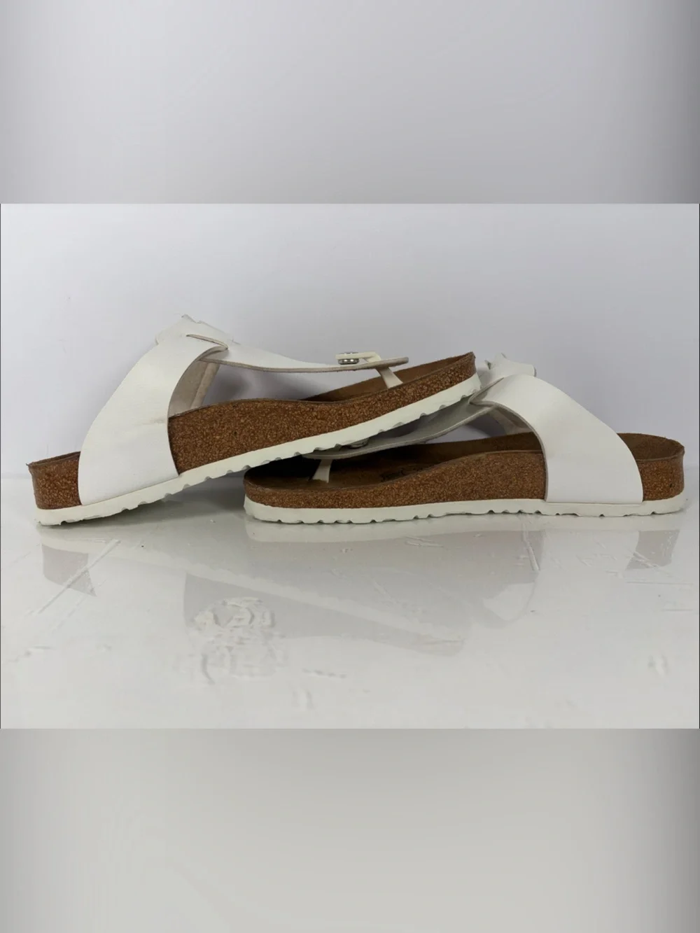 Birki’s by Birkenstock White Leather Thong Sandals EU 41 US Women’s 10